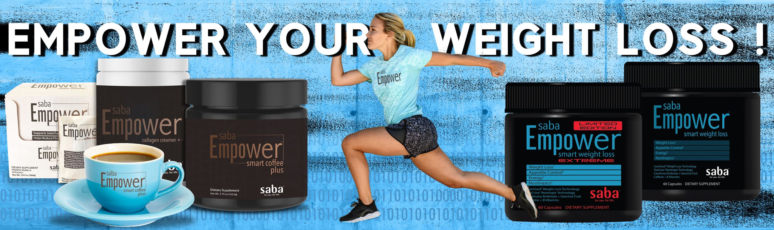 Empower Your Weight Loss with Saba Empower Saba Empower weight loss products and athlete running