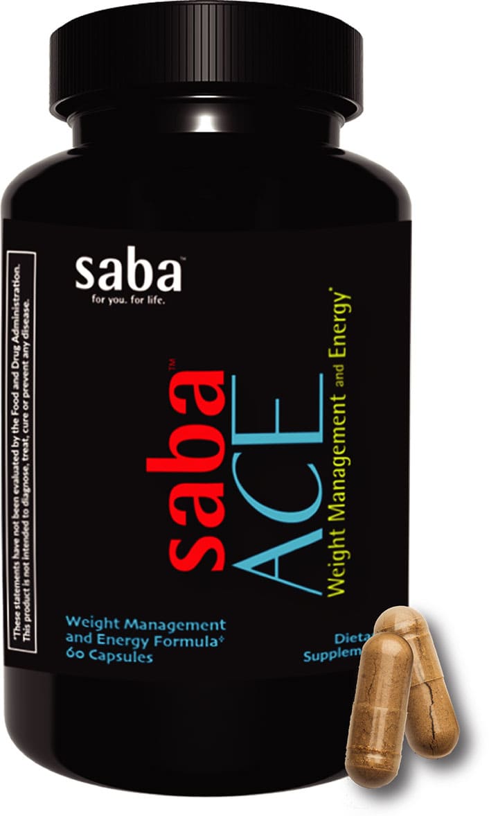 Saba ACE™ Weight Management and Energy Capsules – Natural Appetite Control and Focus Support Saba ACE weight management and energy supplement bottle with capsules