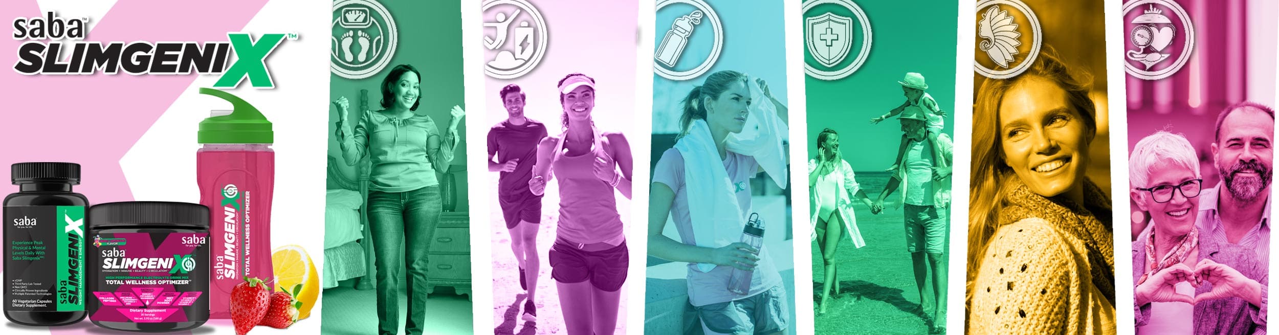 Saba Slimgenix X – Total Wellness Optimizer Saba Slimgenix X products promoting wellness, weight management, and healthy living.