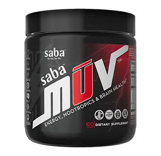 Saba MÜV Brain and Energy Support Supplement Saba MÜV dietary supplement container